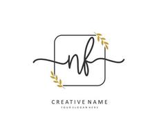 NF Initial letter handwriting and  signature logo. A concept handwriting initial logo with template element. vector