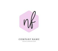 NF Initial letter handwriting and  signature logo. A concept handwriting initial logo with template element. vector