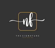 NF Initial letter handwriting and  signature logo. A concept handwriting initial logo with template element. vector