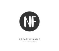 NF Initial letter handwriting and  signature logo. A concept handwriting initial logo with template element. vector