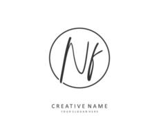 NF Initial letter handwriting and  signature logo. A concept handwriting initial logo with template element. vector