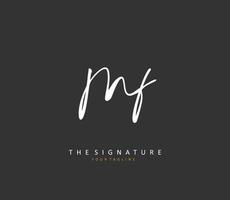 MF Initial letter handwriting and  signature logo. A concept handwriting initial logo with template element. vector