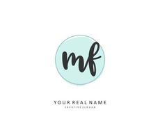 MF Initial letter handwriting and  signature logo. A concept handwriting initial logo with template element. vector