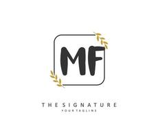 mf inicial letra escritura y firma logo. un concepto escritura inicial logo con modelo elemento. vector