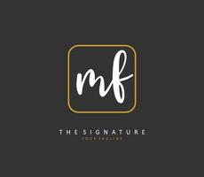 MF Initial letter handwriting and  signature logo. A concept handwriting initial logo with template element. vector