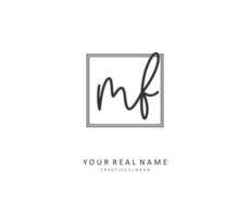 MF Initial letter handwriting and  signature logo. A concept handwriting initial logo with template element. vector