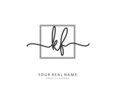 kf inicial letra escritura y firma logo. un concepto escritura inicial logo con modelo elemento. vector