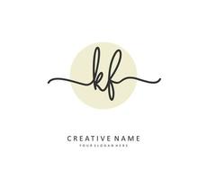 KF Initial letter handwriting and  signature logo. A concept handwriting initial logo with template element. vector