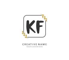 KF Initial letter handwriting and  signature logo. A concept handwriting initial logo with template element. vector