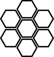 Honey comb icon vector illustration isolated on white. . Honey comb line symbol. Hexagon sign.