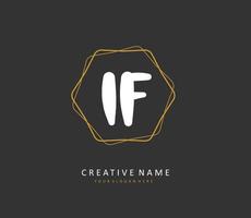 I F Initial letter handwriting and  signature logo. A concept handwriting initial logo with template element. vector