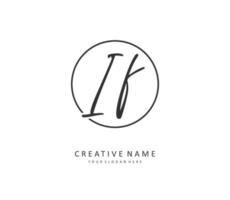 I F Initial letter handwriting and  signature logo. A concept handwriting initial logo with template element. vector