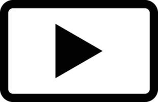 Video player button . Rectangular play button icon vector
