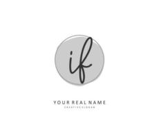 I F Initial letter handwriting and  signature logo. A concept handwriting initial logo with template element. vector