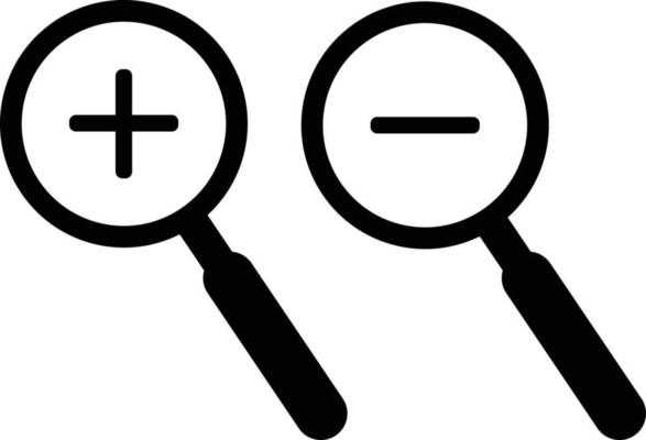Increase and decrease magnifying glass icon vector . Zoom In and Zoom Out Icons