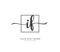 I F Initial letter handwriting and  signature logo. A concept handwriting initial logo with template element. vector