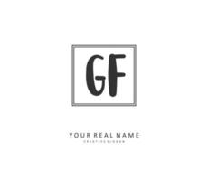 GF Initial letter handwriting and  signature logo. A concept handwriting initial logo with template element. vector