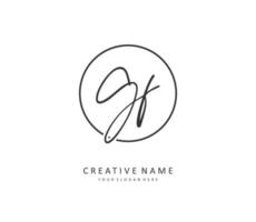 GF Initial letter handwriting and  signature logo. A concept handwriting initial logo with template element. vector