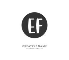 EF Initial letter handwriting and  signature logo. A concept handwriting initial logo with template element. vector