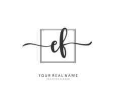 EF Initial letter handwriting and  signature logo. A concept handwriting initial logo with template element. vector