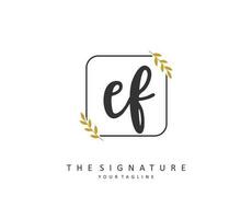 EF Initial letter handwriting and  signature logo. A concept handwriting initial logo with template element. vector