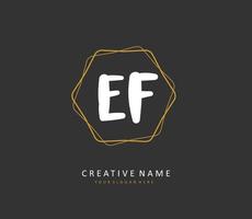 EF Initial letter handwriting and  signature logo. A concept handwriting initial logo with template element. vector