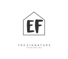 EF Initial letter handwriting and  signature logo. A concept handwriting initial logo with template element. vector