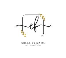 EF Initial letter handwriting and  signature logo. A concept handwriting initial logo with template element. vector