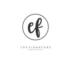 EF Initial letter handwriting and  signature logo. A concept handwriting initial logo with template element. vector