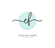 EF Initial letter handwriting and  signature logo. A concept handwriting initial logo with template element. vector