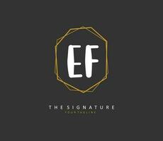 EF Initial letter handwriting and  signature logo. A concept handwriting initial logo with template element. vector