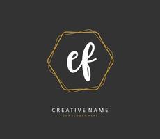 EF Initial letter handwriting and  signature logo. A concept handwriting initial logo with template element. vector