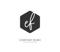 EF Initial letter handwriting and  signature logo. A concept handwriting initial logo with template element. vector