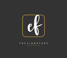 EF Initial letter handwriting and  signature logo. A concept handwriting initial logo with template element. vector