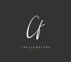 CF Initial letter handwriting and  signature logo. A concept handwriting initial logo with template element. vector