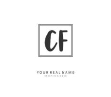 cf inicial letra escritura y firma logo. un concepto escritura inicial logo con modelo elemento. vector