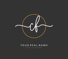 CF Initial letter handwriting and  signature logo. A concept handwriting initial logo with template element. vector