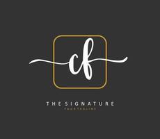 CF Initial letter handwriting and  signature logo. A concept handwriting initial logo with template element. vector