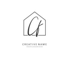 CF Initial letter handwriting and  signature logo. A concept handwriting initial logo with template element. vector