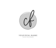 CF Initial letter handwriting and  signature logo. A concept handwriting initial logo with template element. vector