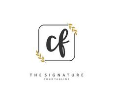 CF Initial letter handwriting and  signature logo. A concept handwriting initial logo with template element. vector