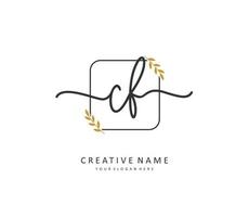 CF Initial letter handwriting and  signature logo. A concept handwriting initial logo with template element. vector