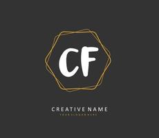 CF Initial letter handwriting and  signature logo. A concept handwriting initial logo with template element. vector