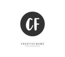 CF Initial letter handwriting and  signature logo. A concept handwriting initial logo with template element. vector