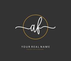 AF Initial letter handwriting and  signature logo. A concept handwriting initial logo with template element. vector