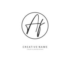 af inicial letra escritura y firma logo. un concepto escritura inicial logo con modelo elemento. vector