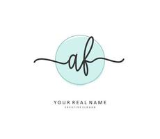 AF Initial letter handwriting and  signature logo. A concept handwriting initial logo with template element. vector