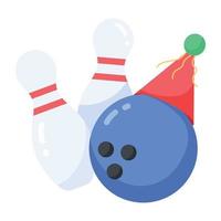 juego de bolos de moda vector