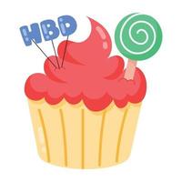 Trendy Birthday Cupcake vector