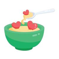 Trendy Food Bowl vector